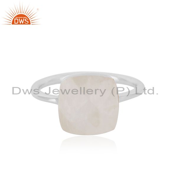 Natural Rainbow Moonstone Fine Sterling Silver Ring Manufacturers