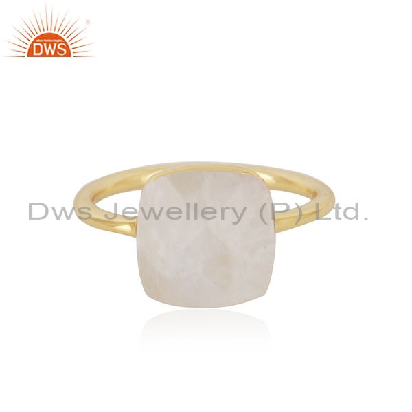 Rainbow Moonstone Gold Plated 925 Sterling Silver Girls Ring Wholesale