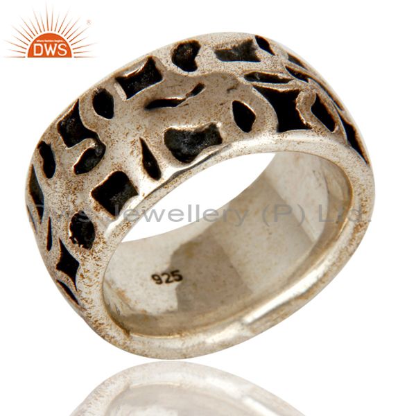 Solid Sterling Silver Oxidized Mens Ring 925 Silver Jewelry Mens Ring