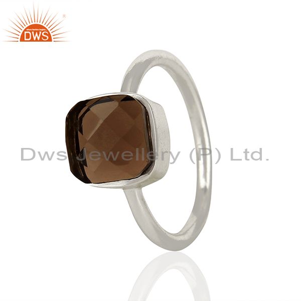 Smoky Quartz Gemstone 925 Sterling Silver Ring Jewelry Manufacturer