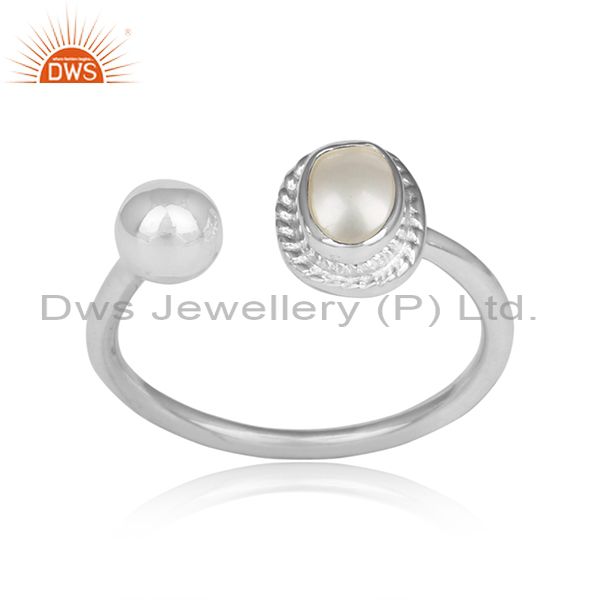 Wrapped Pearl Set Handmade Fine 925 Silver Facing Ring