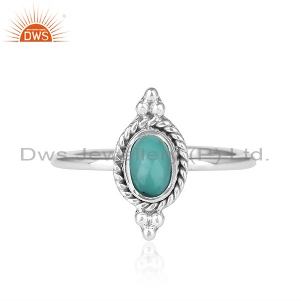 Arizona Turquoise Gemstone Oxidized Sterling Silver Ring Jewelry