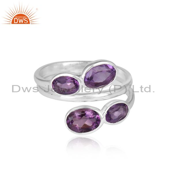 925 sterling fine silver natural amethyst gemstone rings jewelry
