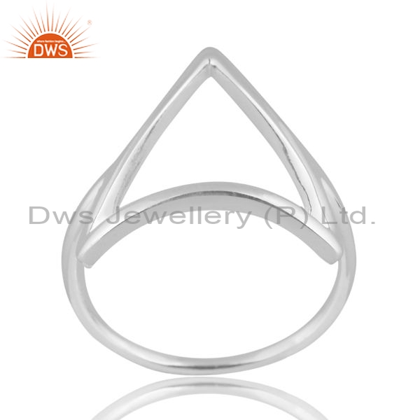 Sterling Silver White Ring With A Triangle Shape