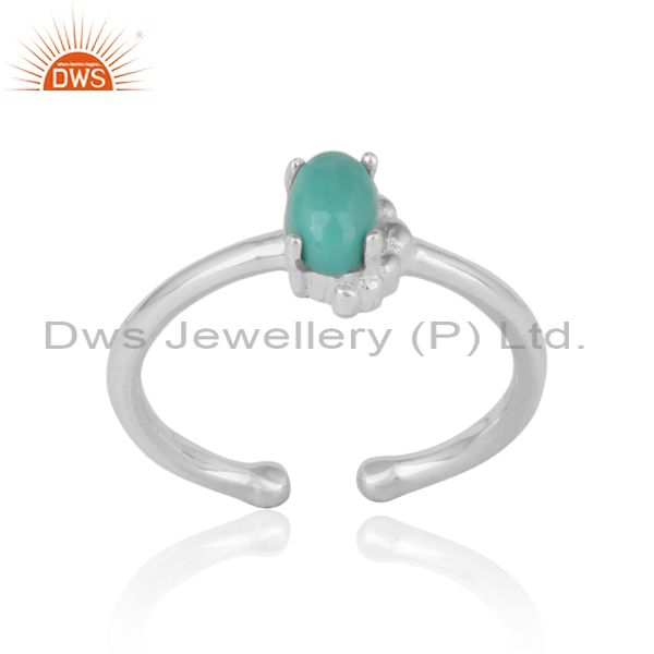 Handcrafted Dainty Ring In Silver 925 With Arizona Turquoise