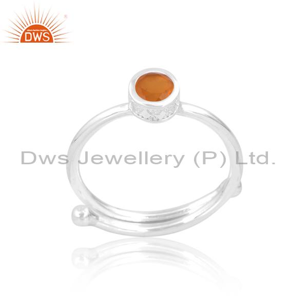 Silver Carnelian Engagement Ring for Girls
