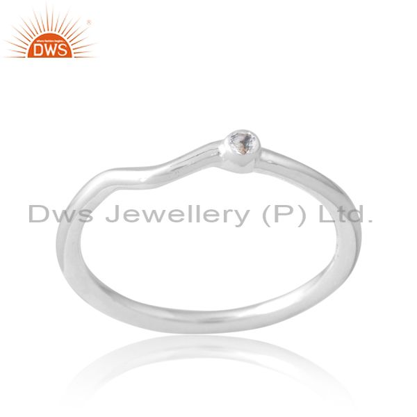 Sterling Silver White Earring With White Topaz