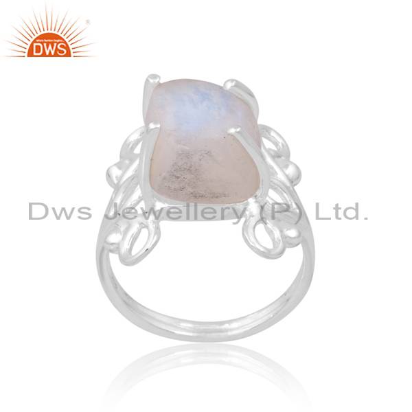 Rainbow Moonstone Ring - Exquisite Handcrafted Jewelry