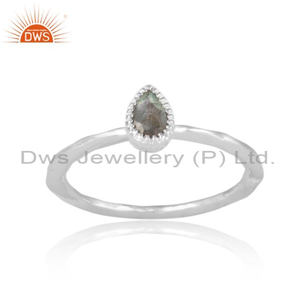 Sterling Silver White Ring With The Sun Stone