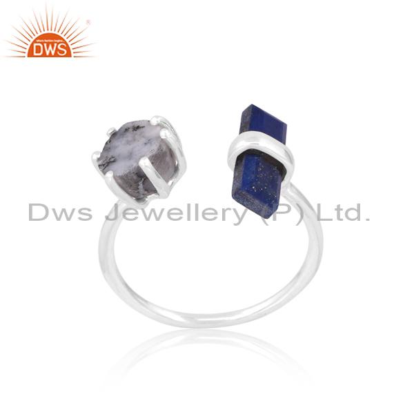 Exquisite Dendrite and Lapis Engagement Ring