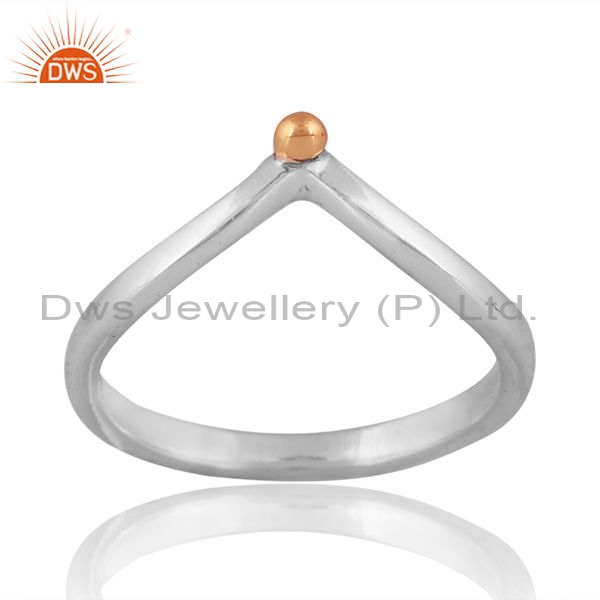 Sterling Silver Gold Ring With Ball Brass Stone