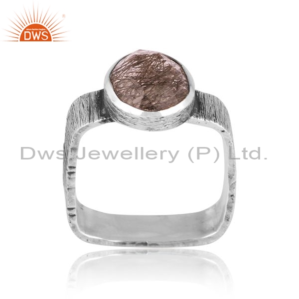 Sterling Silver Square Ring Ine Oxidized Model