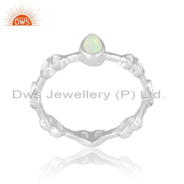 Plain 925 Silver Ring With Ethiopian Opal Stone