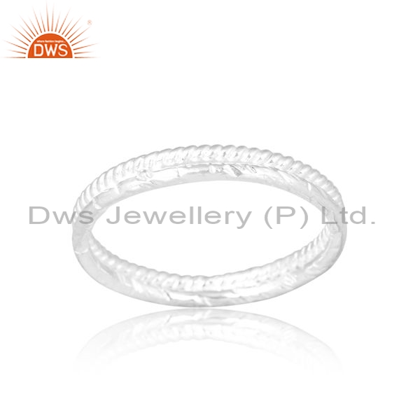 Silver White Ring With Bani And Pita Wire