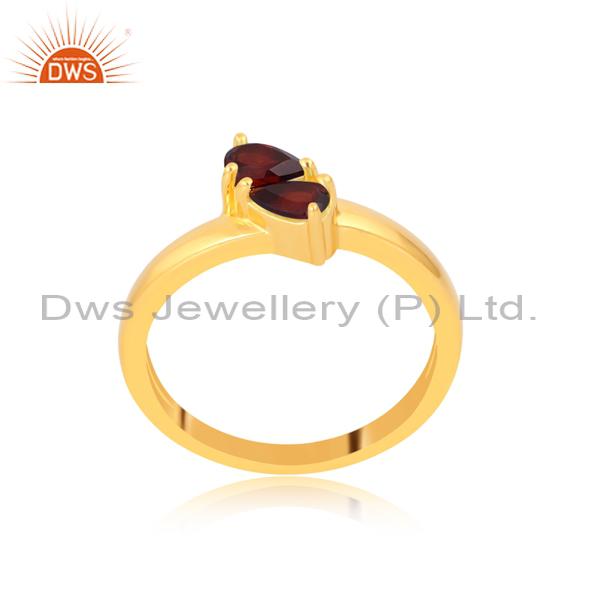Gold Garnet Engagement Ring: Plated Perfection