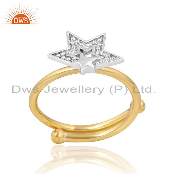 Gold Plated Silver Stackable Star Ring: Stunning & Versatile