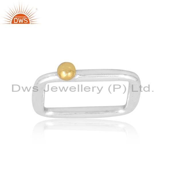 Charming Sterling Silver Ring with Brass Ball for Couples