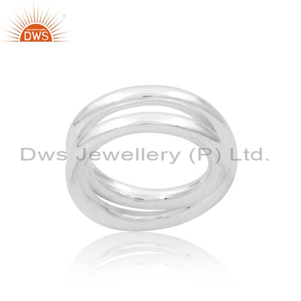 White Sterling Silver Wire Band for Elegant Style