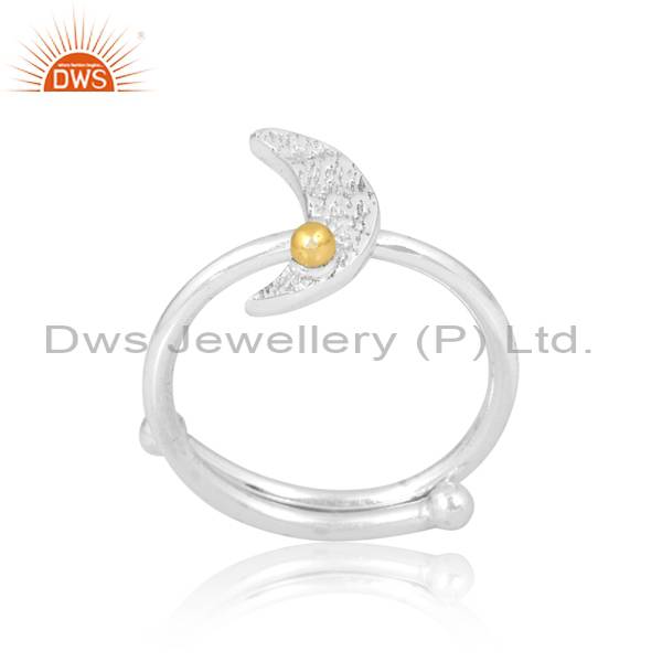 Stunning Sterling Silver Moon Ring - Unique & Elegant Design