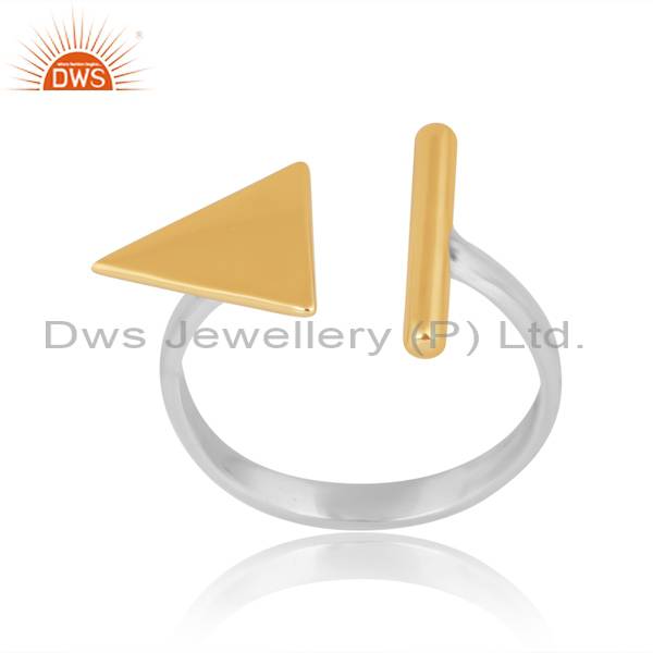 Stylish Silver Ring with Brass Patti - Stunning Combination