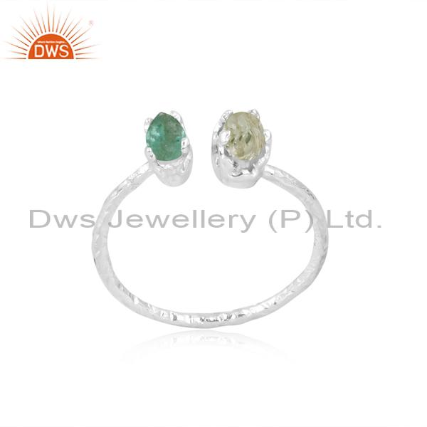 Emerald & Green Amethyst Engagement Ring