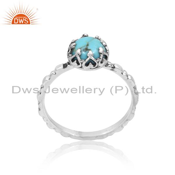 Kingman Turquoise: Oxidized Ring Gems