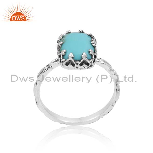 Kingman Turquoise: Oxidized Ring For A Distinctive Look