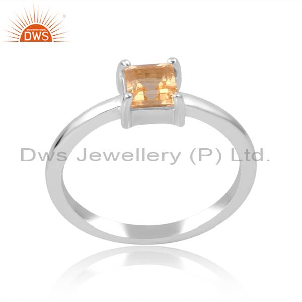 Citrine Stone Handcrafted Silver Ring for Every Occasion