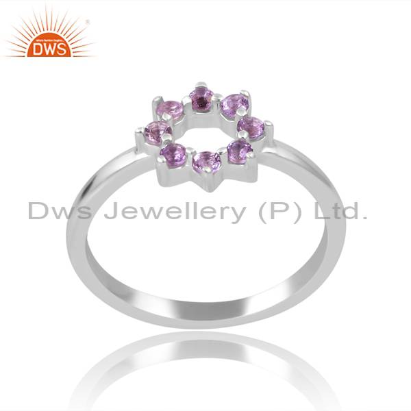 Stunning Handcrafted Amethyst Silver Ring 