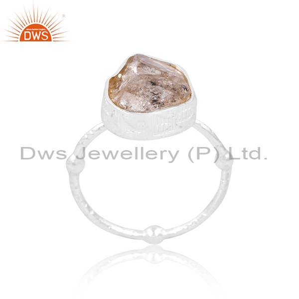 Herkimer Diamond 925 Silver Ring: Elegant Gemstone Jewelry