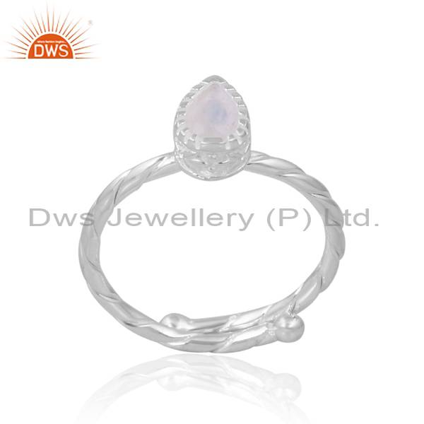Sparkling Moonstone Silver Ring: A Delicate Beauty for Girls
