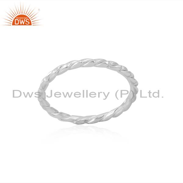 Rope-Style Plain Silver Band for Effortless Charm