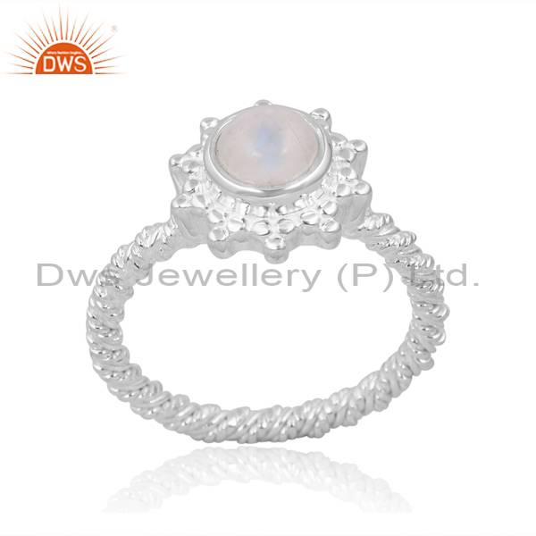 Enchanting Rainbow Moonstone Ring: Perfect for Her