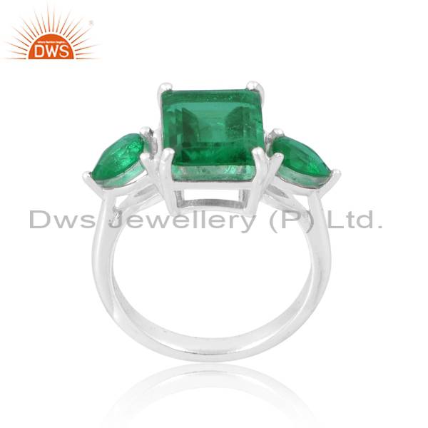 Doublet Zambian Emerald Quartz Ring: Stunning Gemstone