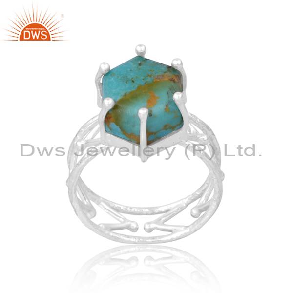 Exquisite Handcrafted Kingman Turquoise Ring for Girls