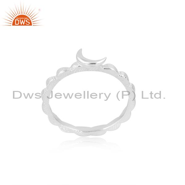 Stunning Moon Ring: Elegant Sterling Silver for Engagement