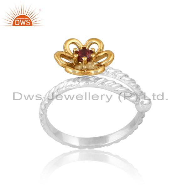 Garnet Flower Ring: Perfect for Engagement