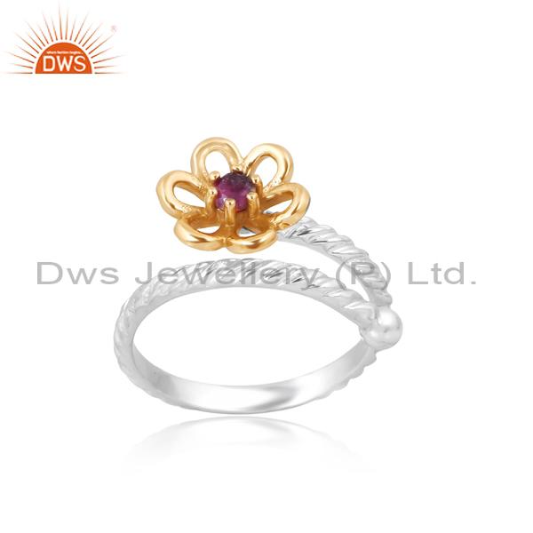 Exquisite Ruby Flower Engagement Ring For Girls