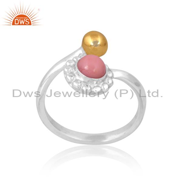 Enchanting Pink Opal Engagement Flower Ring