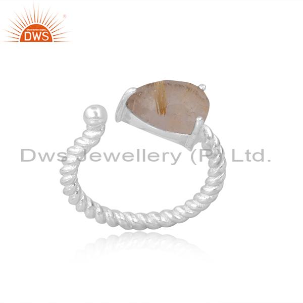 Exquisite Golden Rutile Engagement Ring For Women