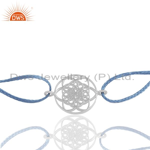 Chakra design 925 silver adjustable macrame bracelet manufacturers