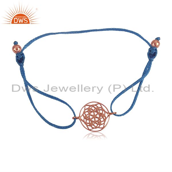 Indian jewelry manufacturer of rose gold plated silver charm bracelet