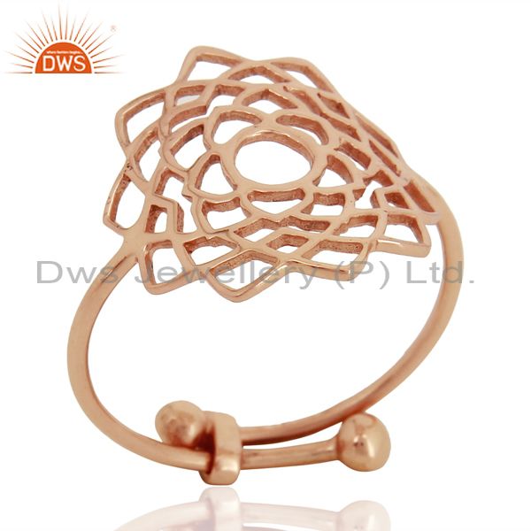 Crown Chakra Spiritual Rose Gold Plated 92.5 Sterling Silver Wholesale Ring