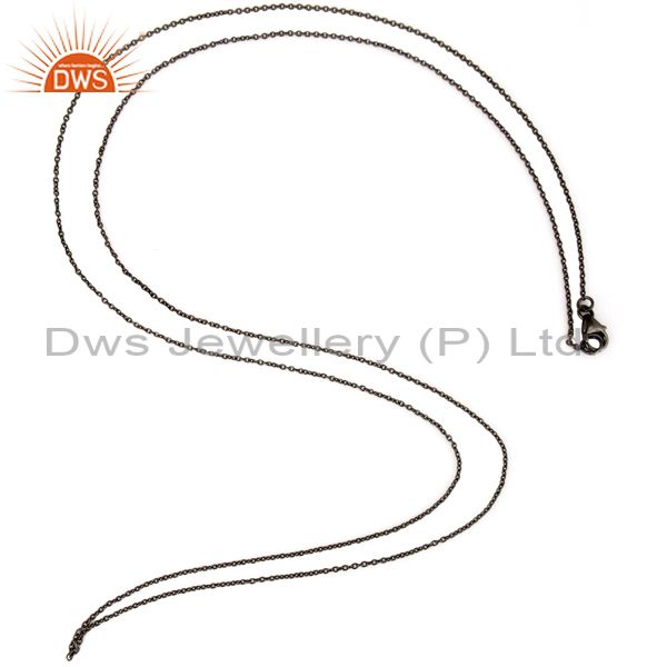 Oxidized 925 solid sterling silver cable link chain necklace
