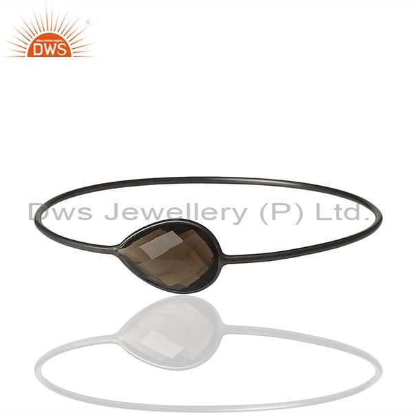 Black sterling silver smoky quartz bangle manufacturer of bracelet