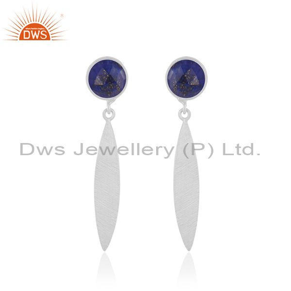 Lapis Lazuli Gemstone Handmade Sterling 92.5 Silver Earrings jewelry Wholesale