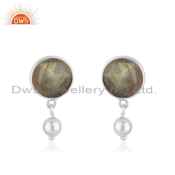 Labradorite Gemstone Wholesale Fine Silver Earrings Jewelry