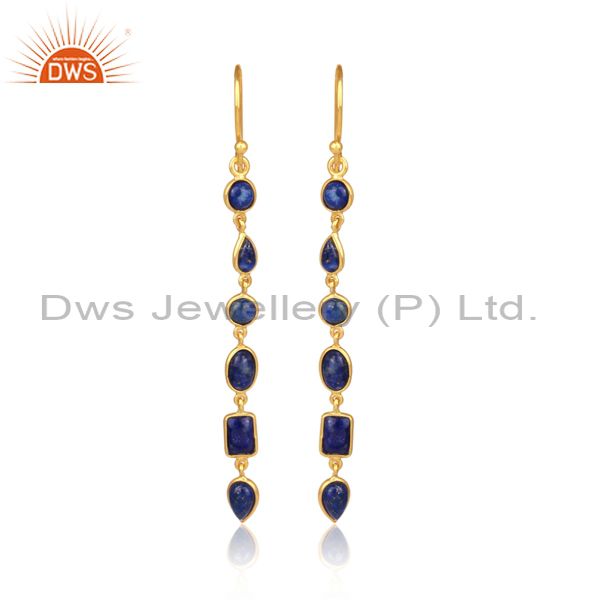 Sterling Silver Drops With Lapis Cabushion Many Shape