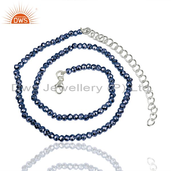 Tanzanite pyrite gemstone wholesale fine silver chain necklace jewelry
