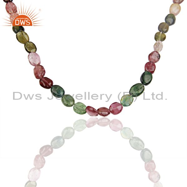 Handmade tourmaline gemstone beads silver necklace jewelry wholesale